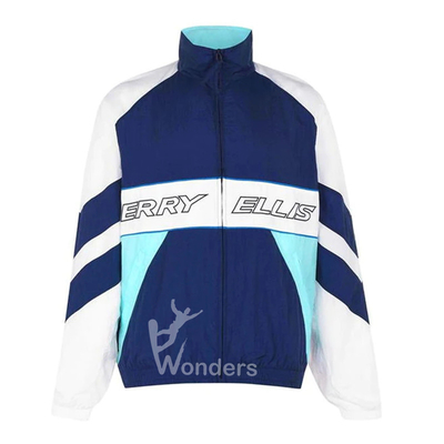 Mens Colour Block Windbreaker Lightweight Nylon Track Jacket 100% Nylon